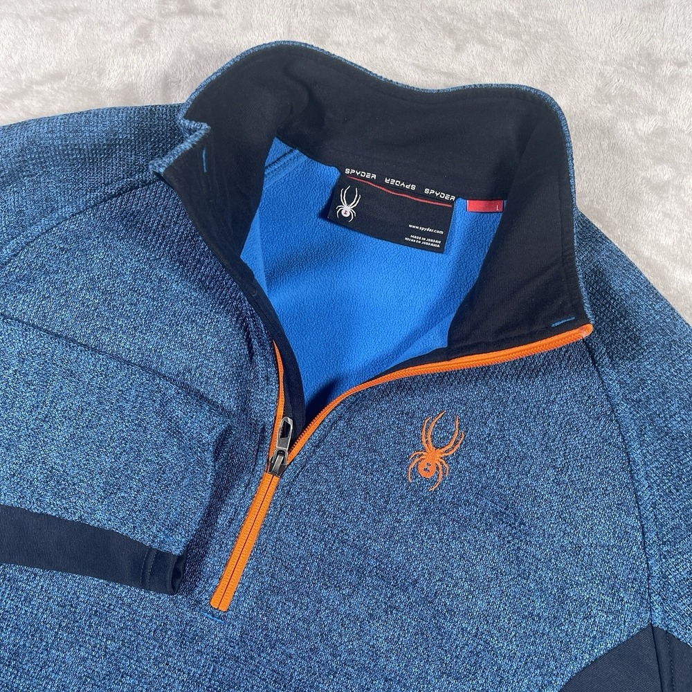 Spyder Outbound 1/2 Zip Sweatshirt Men's Size L‎ Blue Waffle Knit Fleece